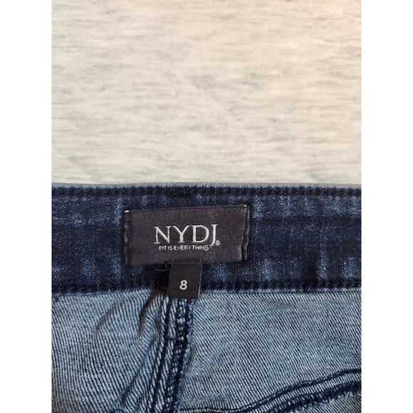 Nydj Women's Blue Solid Stretch Liftxtuck Mid Rise Ankle Ami Skinny Jeans Size 8 - Picture 3 of 8